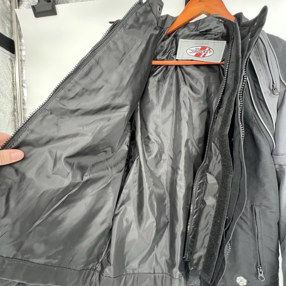 Women's Joe Rocket Motorcycle Jacket Lined Size Medium Black Gray - Picture 9 of 16